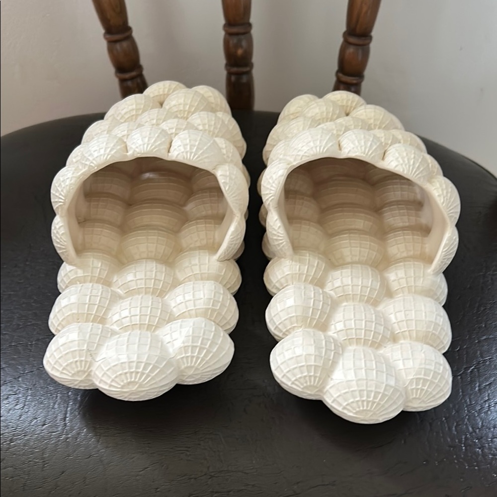 Cream Bubble Slide Sandals - Picture 4 of 6